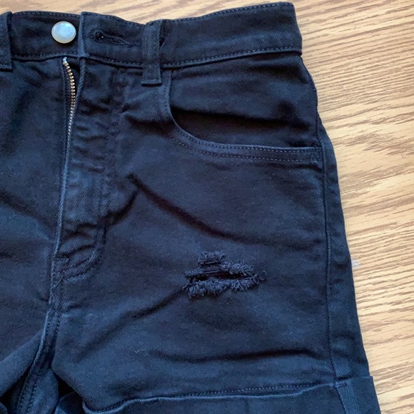Black Highwaisted American Apparel Jean Shorts - Picture 3 of 5